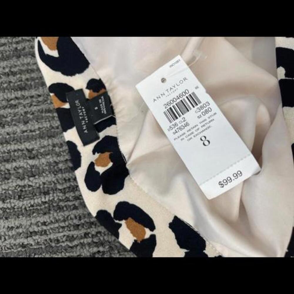 NWT New Ann Taylor Leopard Print Midi Skater Skirt size 8 - Picture 5 of 5